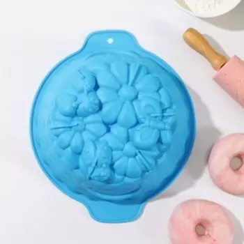 Форма для выпечки Доляна «Корзина», силикон, 2622.59 см, красная