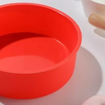 Форма для выпечки Доляна «Круг», силикон, 185.5 см, внутренний d=15.5 см, голубая