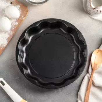 Форма для выпечки Доляна «Ренард. Волнистый круг», 254 см, антипригарное покрытие, цвет бордовый