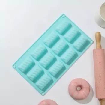 Форма силиконовая для выпечки Доляна «Сладости.Ночка», 12 ячеек, 28×16×2 см, цвет МИКС