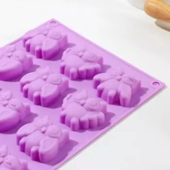 Форма для выпечки Доляна «Сова», 29×17 см, 15 ячеек, 4,2×3,5 см, цвет МИКС