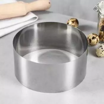 Форма для выпечки и выкладки TAS-PROM «Круг», h=6.5 см, d=14 см, нержавеющая сталь