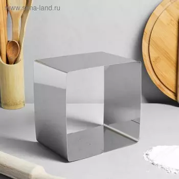 Форма для выпечки и выкладки TAS-PROM «Квадрат», h=12 см, 1616 см, нержавеющая сталь