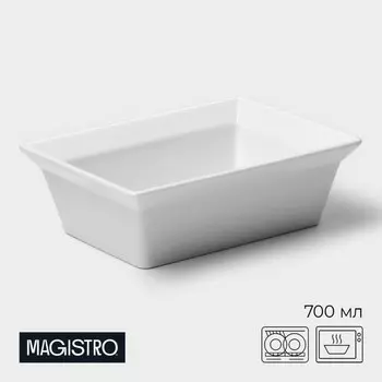 Форма для выпечки Magistro White gloss, 700 мл, 17.513.55.5 см, жаропрочный фарфор, белая