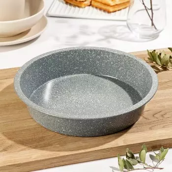 Форма для выпечки «Элин Мрамор. Круг», d=24 см, антипригарное покрытие, цвет серый