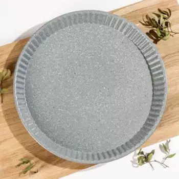 Форма для выпечки «Элин Мрамор. Рифленый круг», 31×3 см, антипригарное покрытие, цвет серый