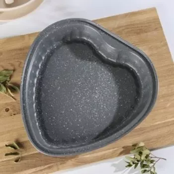 Форма для выпечки «Элин Мрамор. Сердце», 2727,5 см, антипригарное покрытие, цвет серый