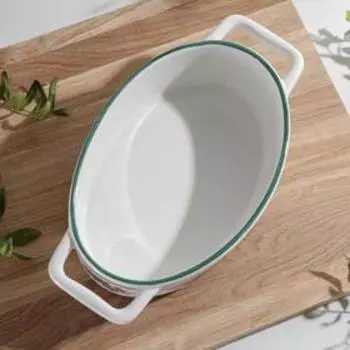 Форма для выпечки из жаропрочной керамики овальная Доляна «Тропики», 27,515 см, цвет белый