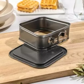 Форма для выпечки разъёмная Доляна «Элин. Квадрат», 14,5×4,5 см, антипригарное покрытие