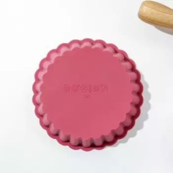 Форма для выпечки Доляна «Рифлёный круг», силикон, 112.5 см, красная