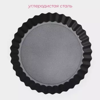 Форма для выпечки Доляна «Жаклин», d=13 см, разъёмная, антипригарное покрытие, чёрная