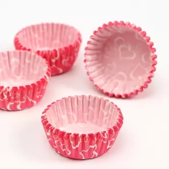 Форма для выпечки капкейков и маффинов, бумажная, круглая «Сердца», 3.52 см набор 300 шт.