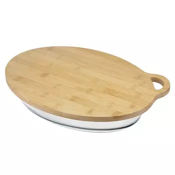 Форма для выпечки Smart Solutions, стекло, бамбуковая крышка-поднос, 3.2 л