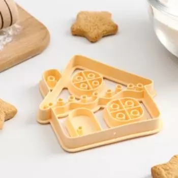 Форма для печенья «Домик», вырубка, штамп, цвет микс