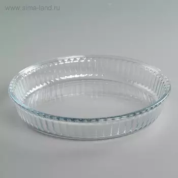 Форма круглая для запекания и выпечки из жаропрочного стекла Borcam, 1,5 л, рифлёная