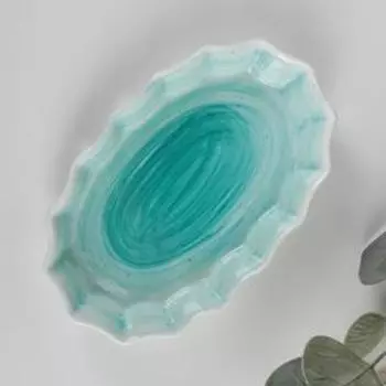 Форма для запекания фарфоровая Доляна «Млечный путь», 2012,53,5 см, цвет бирюзовый