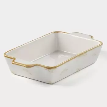 Форма для запекания из фарфора Доляна Organic Gold, 700 мл, 23,5134,5 см, цвет белый