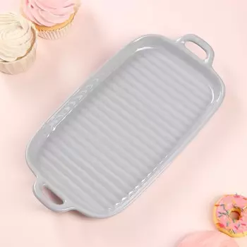 Форма для запекания керамическая "Гриль", 28х15 см, серая, 1 сорт, Иран