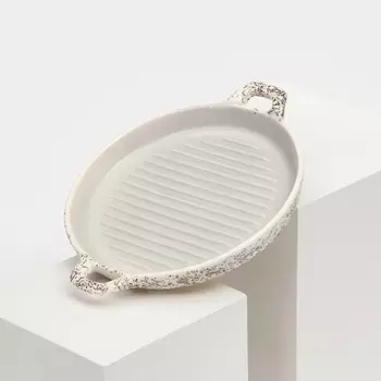 Форма для запекания керамическая "Круглая", серая, 1 сорт, Иран