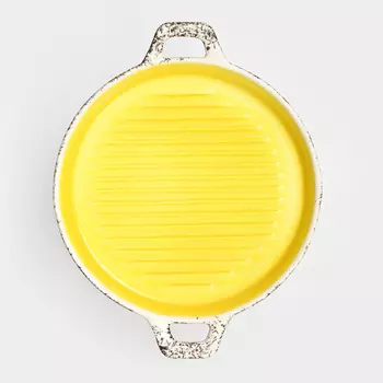 Форма для запекания керамическая "Круглая", жёлтая, 1 сорт, Иран