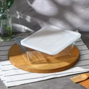 Форма прямоугольная для запекания и выпечки из жаропрочного стекла Cook&Store, 2,6 л, 2520 см, с крышкой