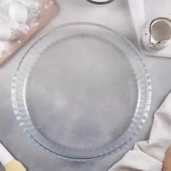 Форма круглая для запекания и выпечки из жаропрочного стекла Borcam, 2,6 л, рифлёная