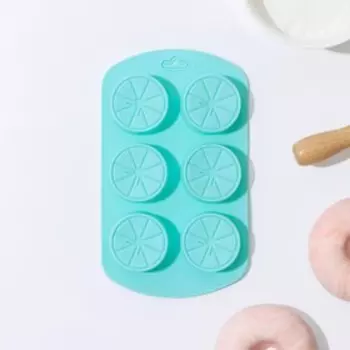 Форма для выпечки Доляна «Цитрус», силикон, 19111,5 см, 6 ячеек (d=4 см), цвет жёлтый