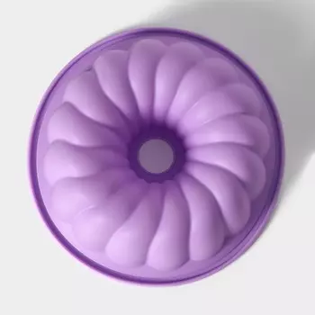 Форма для выпечки Доляна «Немецкий кекс. Завиток», силикон, d=20 см, внутренний d=18,5 см, цвет сиреневый