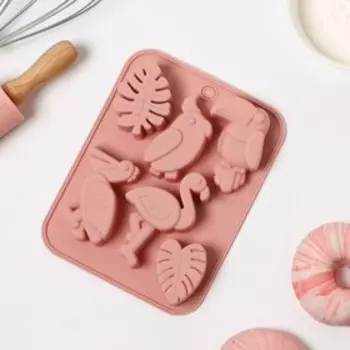 Форма для выпечки Доляна «Тропики», силикон, 18142.5 см, розовая