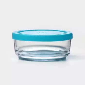 Контейнер для хранения продуктов ABAN min, 210 мл, стекло, голубой