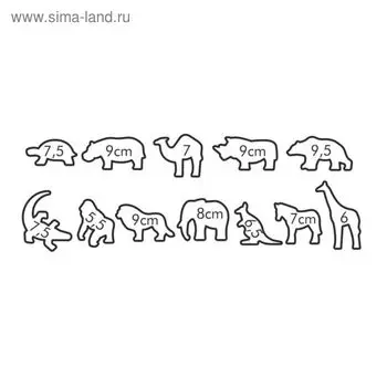 Формочки Tescoma zoo Delicia kids для выпечки, пластик, 12 шт