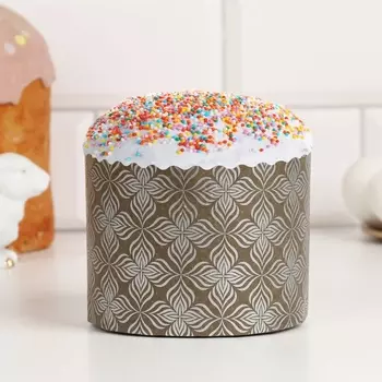 Формы бумажные для кулича Деко-про «Первоцвет», 118.5 см, коричневая