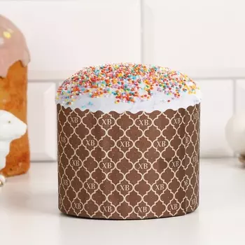 Форма бумажная для кулича Деко-про «ХВ Золотое», 118.5 см, коричневая