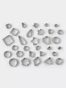 Формы для печенья Доляна «Ассорти», набор 30 шт., в кейсе, нержавеющая сталь, серебристые