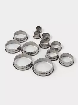 Формы для печенья Доляна «Волна», набор 12 шт., d=3.5-10.5 см, h=3 см, нержавеющая сталь