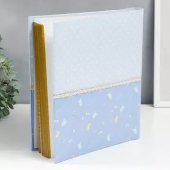 Фотоальбом магнитный 30 листов "Цветочки" синий 23х28 см, пер-т внутр.спираль