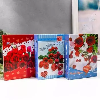 Фотоальбом на 100 фото 10х15 см "Цветы" МИКС 16,5х12,5х5 см