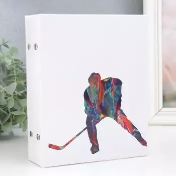 Фотоальбом на 100 фото 13х18 см "Хоккеист" 19,5х15,5х4 см