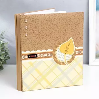 Фотоальбом на 100 фото 13х18 см "Листок и клетка" 32,5х27,5х4 см