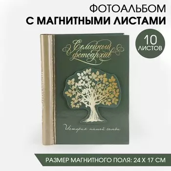 Фотоальбом на 10 м.л с декор.обложкой «Семейный фотоархив», 19х25