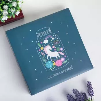 Фотоальбом на 200 фото 10х15 см "Единорог" МИКС 22х22х5 см