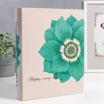 Фотоальбом на 200 фото 10х15 см "Голубой цветок" в коробке 26х21х5 см