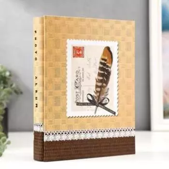 Фотоальбом на 200 фото 10х15 см "Пёрышко и марка" в коробке МИКС 26,5х20,7х5,5 см