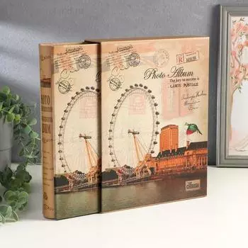 Фотоальбом на 200 фото 13х18 см "Архитектура" золот.обводка, в коробке МИКС 29,5х23,5х5,5 см 50677