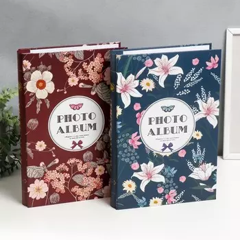 Фотоальбом на 300 фото 10х15 см "Цветы на тёмном фоне" в коробке МИКС 33,5х5,5х23 см