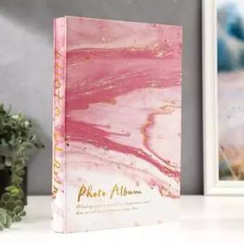 Фотоальбом на 300 фото 10х15 см "Голубой мрамор с золотом" в коробке МИКС 33,5х23х5,5 см