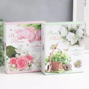 Фотоальбом на 40 фото 10х15 см "Цветочный" в коробке МИКС 17х14х4,5 см