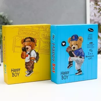 Фотоальбом на 40 фото 10х15 см "Медвежонок-тинейджер" в коробке МИКС 17х14х4,7 см