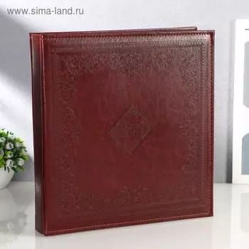 Фотоальбом на 500 фото 10х15 см "Узорный кант" кожзам,в коробке 5,5х34х32 см