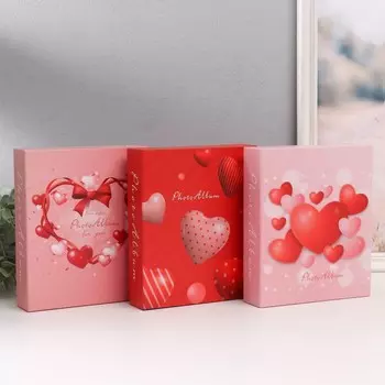 Фотоальбом для фотографий на 80 фото 1015 см «3D сердца», в коробке, 51923 см, МИКС